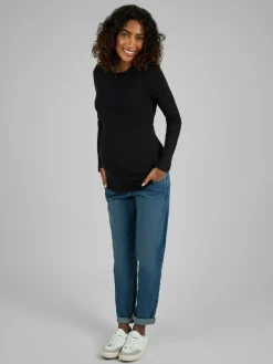 Best Jojo Maman Bébé Oatmeal Cream & Black 2-Pack Ribbed Maternity & Nursing Top