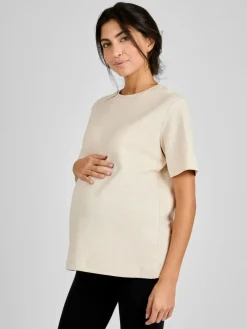 Discount Jojo Maman Bébé Oatmeal Oversized Boyfriend Maternity T-Shirt