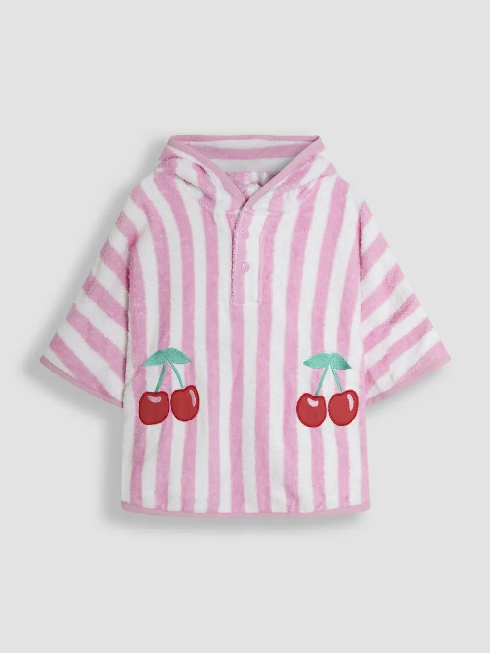 Clearance Jojo Maman Bébé Appliqué Towelling Poncho Pale Pink
