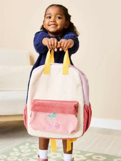 New Jojo Maman Bébé Pink Cherry Borg Colour Block Medium Backpack