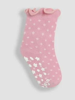 Jojo Maman Bébé Pink Cotton Frill Socks 3 Pack^ Socks & Tights|Socks & Tights