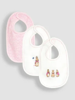 Jojo Maman Bébé Pink Ditsy Floral Flopsy 3-Pack Bibs