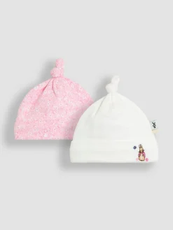 Jojo Maman Bébé Pink Ditsy Floral Flopsy 2- Pack Baby Hats^BOY Hats|Hats
