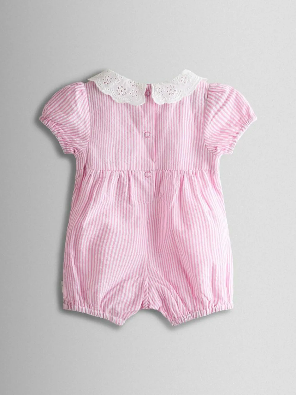 Online Jojo Maman Bébé Pink Embroidered Stripe Romper