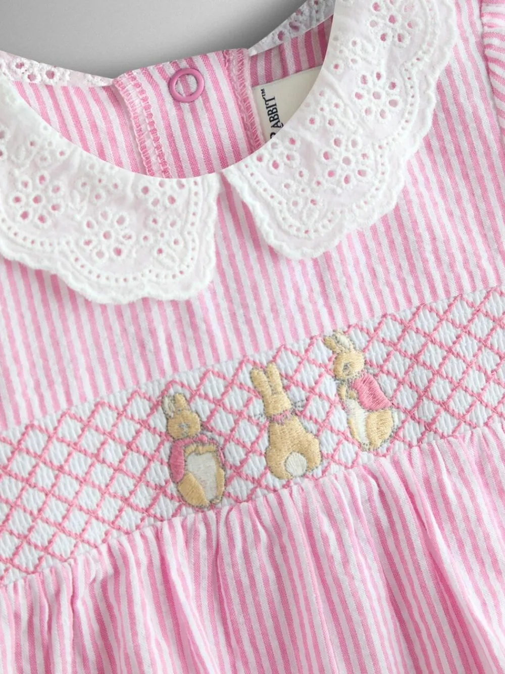Online Jojo Maman Bébé Pink Embroidered Stripe Romper