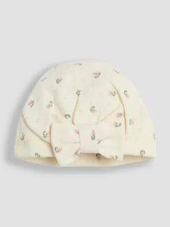 Clearance Jojo Maman Bébé Pink Floral Print Turban 100% Cotton Hat