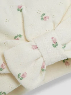 Clearance Jojo Maman Bébé Pink Floral Print Turban 100% Cotton Hat