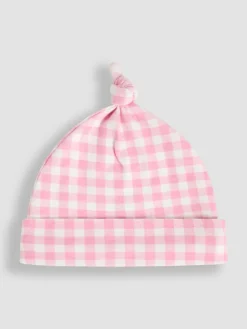 Sale Jojo Maman Bébé Pink Gingham Baby Hat