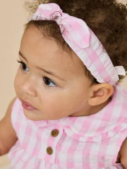 Clearance Jojo Maman Bébé Pink Gingham Peter Flopsy Bunny Jumpsuit & Headband Set