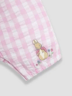 Clearance Jojo Maman Bébé Pink Gingham Peter Flopsy Bunny Jumpsuit & Headband Set