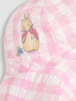 Outlet Jojo Maman Bébé Pink Gingham Flopsy Bunny Floppy Sun 100% Cotton Hat