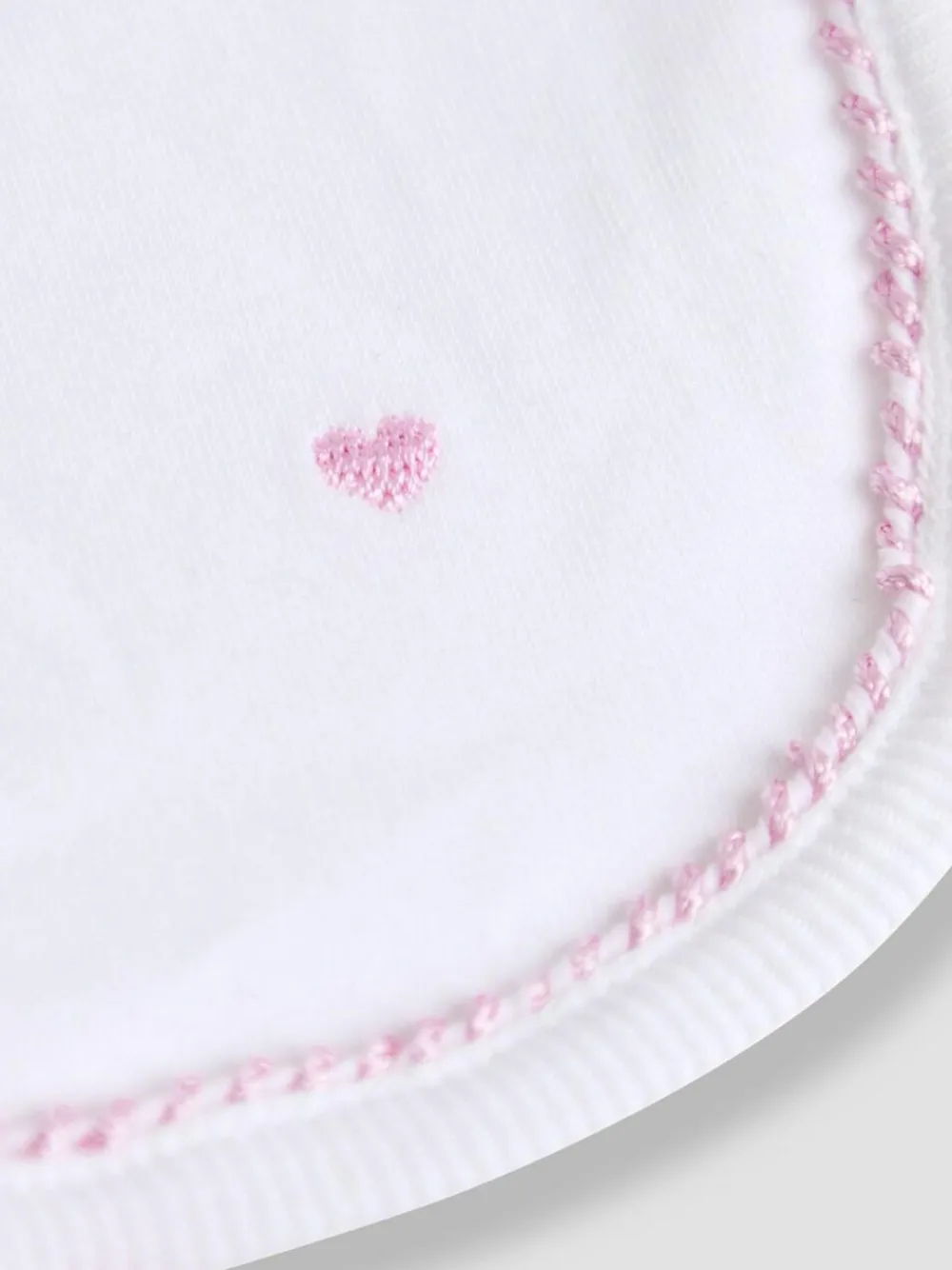 Sale Jojo Maman Bébé Pink Organic Cotton Heart Embroidered Bib