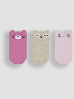 Jojo Maman Bébé Pink 3-Pack Bear Socks^ Socks & Tights|Socks & Tights