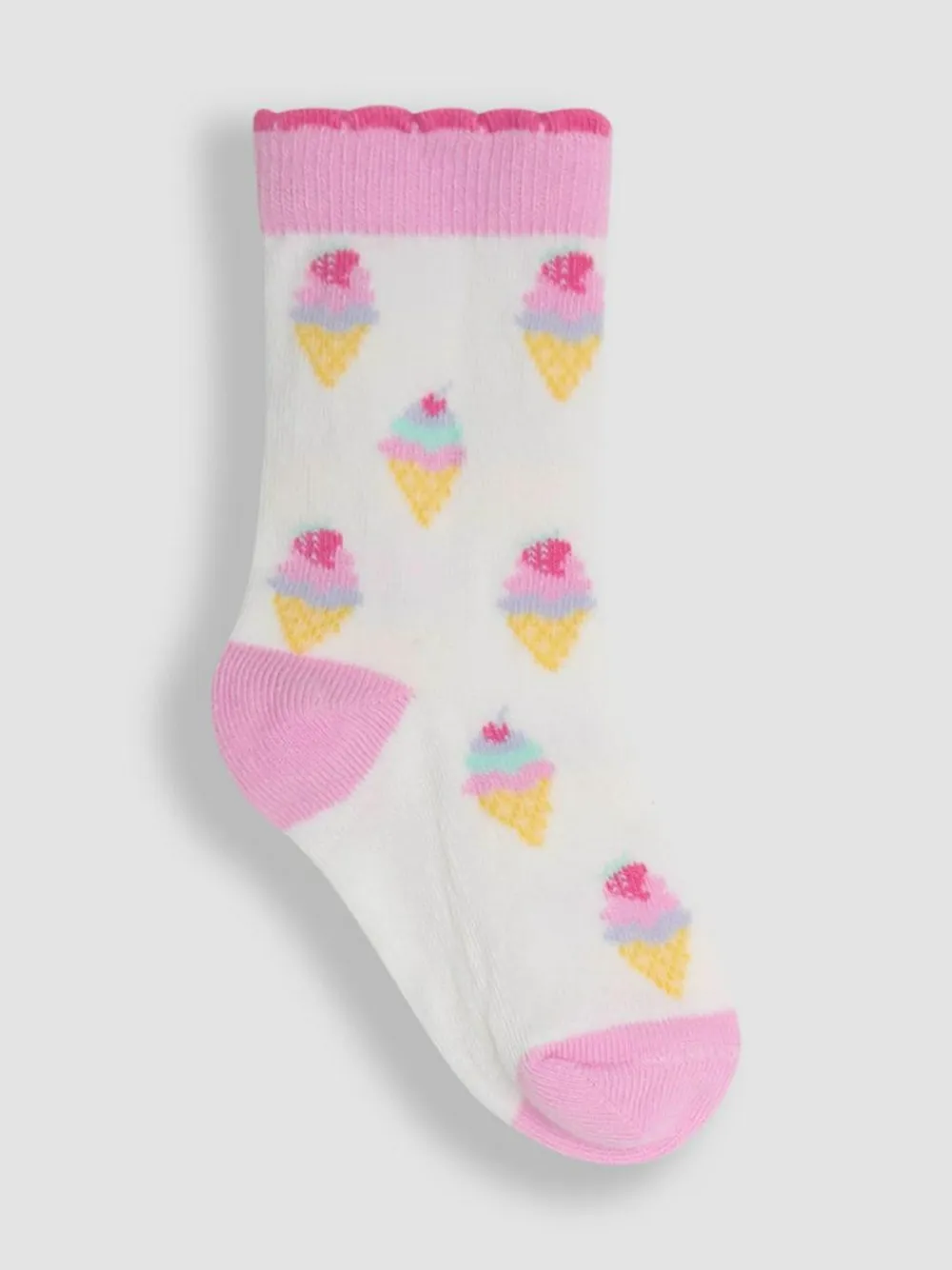 Jojo Maman Bébé Pink 3-Pack Printed Socks
