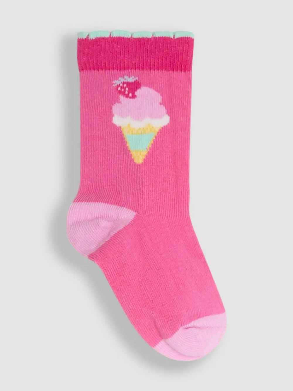 Jojo Maman Bébé Pink 3-Pack Printed Socks