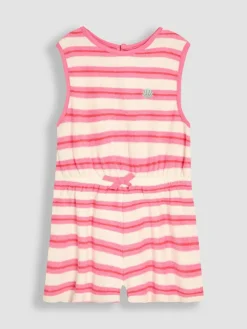 Jojo Maman Bébé Pink Stripe Towelling Sunsuit & Scrunchie^ Jumpsuits & Playsuits