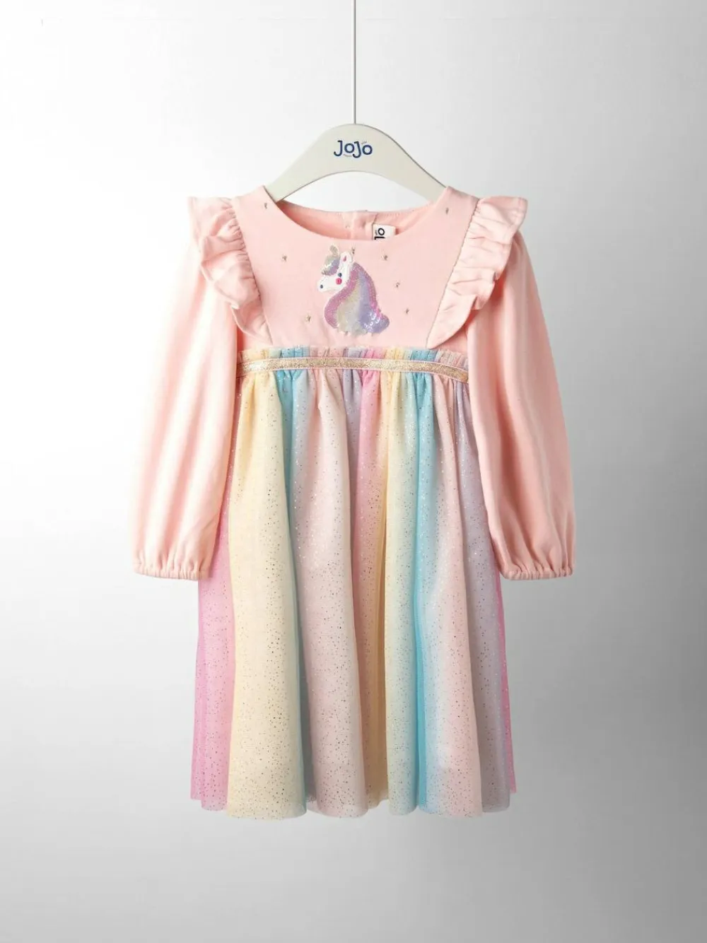 New Jojo Maman Bébé Appliqué Tulle Party Dress Purple Unicorn