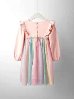 New Jojo Maman Bébé Appliqué Tulle Party Dress Purple Unicorn