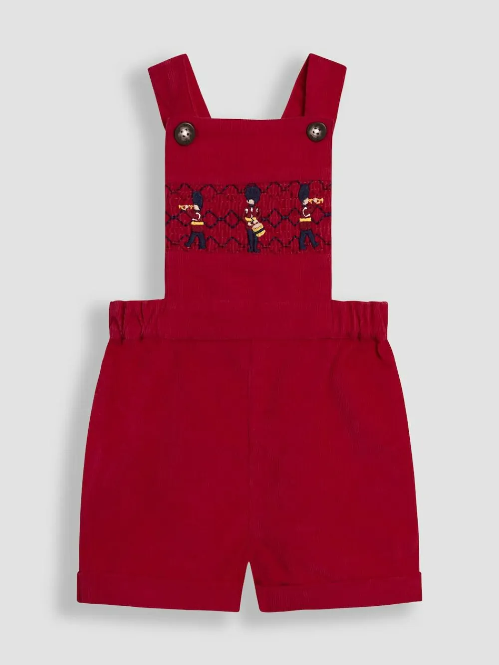 Jojo Maman Bébé Red 2-Piece Smocked Dungarees & Bodysuit Set