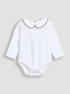Jojo Maman Bébé Red 2-Piece Smocked Dungarees & Bodysuit Set