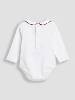 Jojo Maman Bébé Red 2-Piece Smocked Dungarees & Bodysuit Set