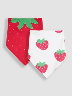 Hot Jojo Maman Bébé Red Strawberry Dribble Bibs 2 Pack