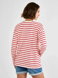 Online Jojo Maman Bébé Red Stripe Long Sleeve Boyfriend Maternity T-Shirt