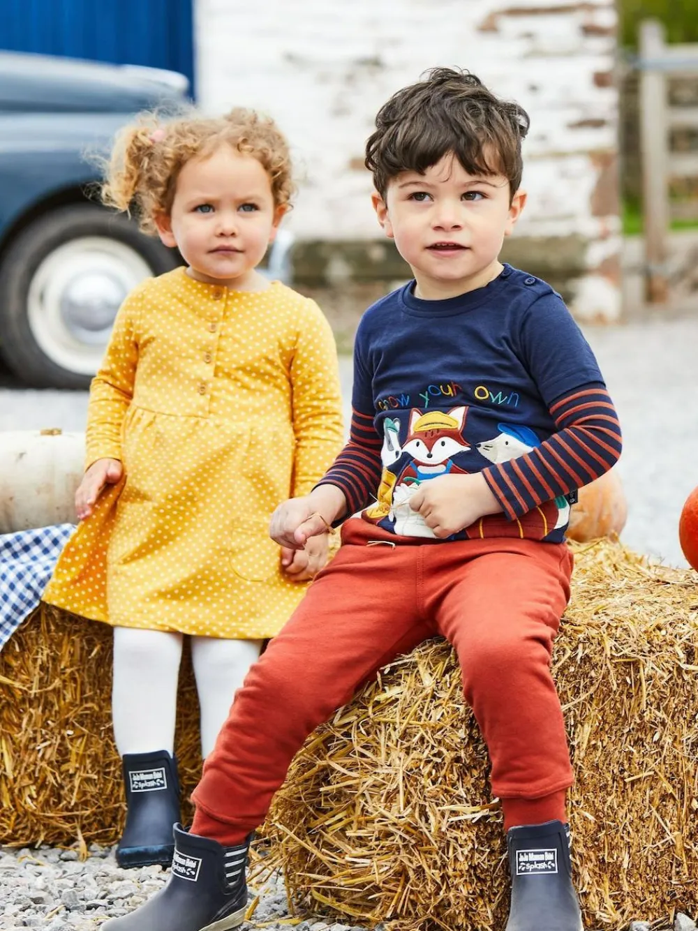 New Jojo Maman Bébé 2-Pack Joggers Rust and Navy Blue