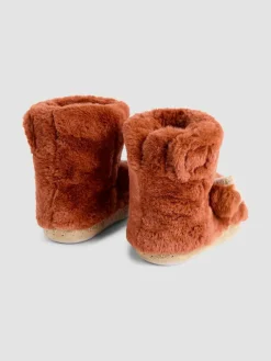 Discount Jojo Maman Bébé Plush Slipper Boots Rust Highland Cow