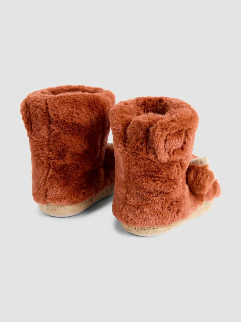 Discount Jojo Maman Bébé Plush Slipper Boots Rust Highland Cow