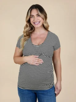 Discount Jojo Maman Bébé True Black 2-Pack Maternity And Nursing T-Shirts