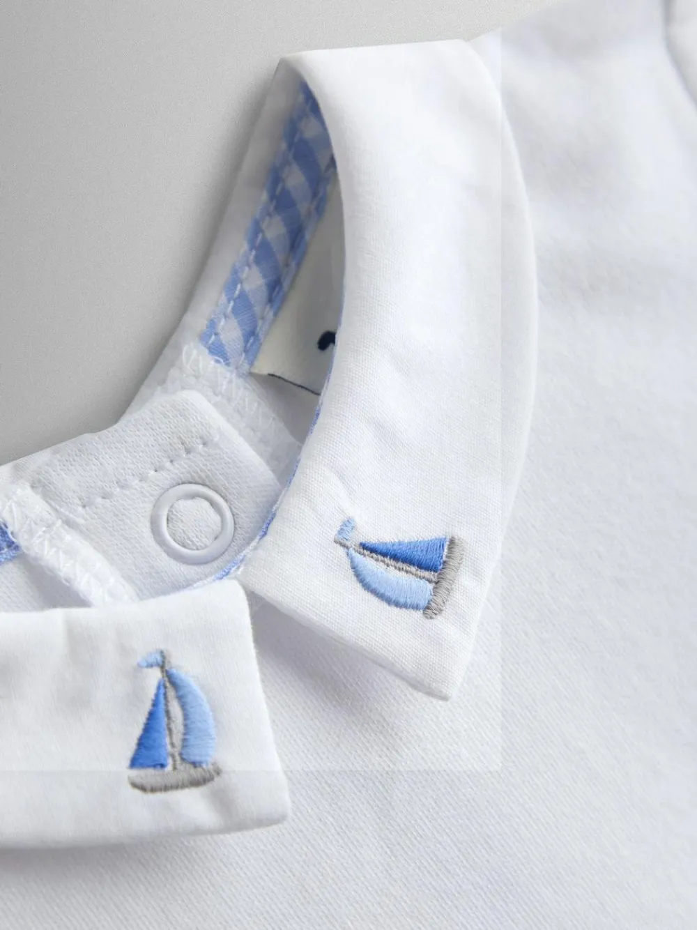 Discount Jojo Maman Bébé White Boat Embroidered Collar Body