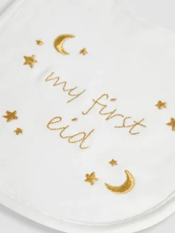 Clearance Jojo Maman Bébé Cotton Embroidered Baby Bib White