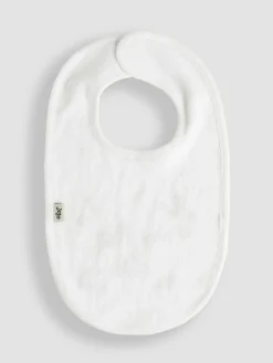 Clearance Jojo Maman Bébé Cotton Embroidered Baby Bib White