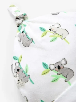 Outlet Jojo Maman Bébé White Koala Print Cotton Baby Hat