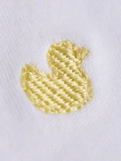 Hot Jojo Maman Bébé White Organic Cotton Duck Embroidered Bib