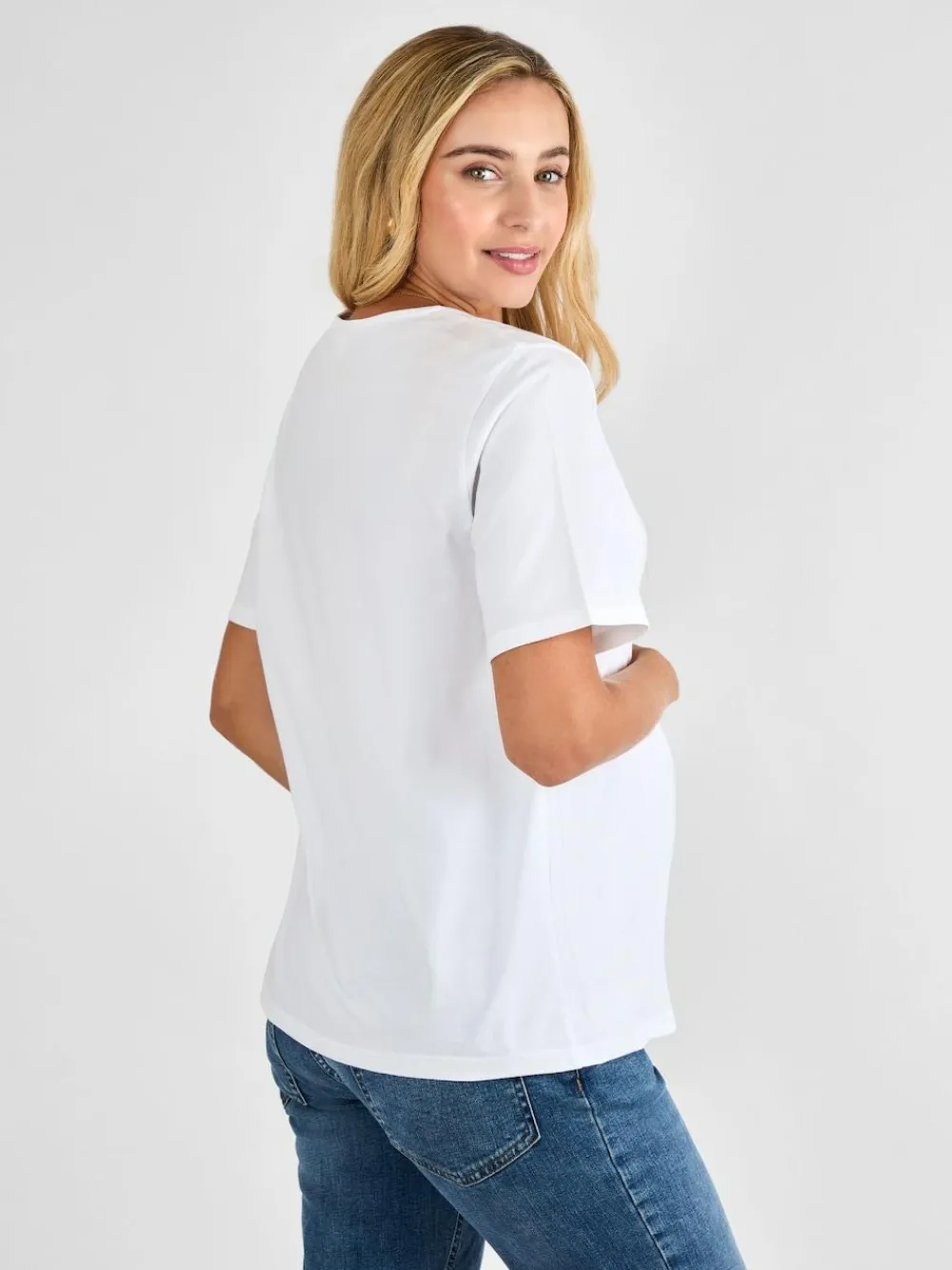 Jojo Maman Bébé White Oversized Boyfriend Maternity T-Shirt^Women Loungewear