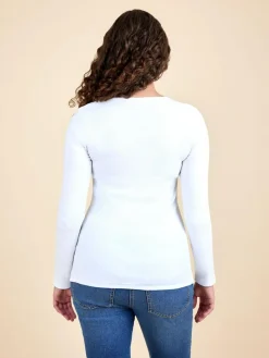 Jojo Maman Bébé White 2-Pack Ribbed Maternity & Nursing Top^Women Loungewear