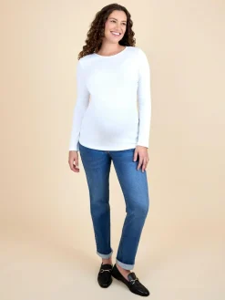 Jojo Maman Bébé White 2-Pack Ribbed Maternity & Nursing Top^Women Loungewear