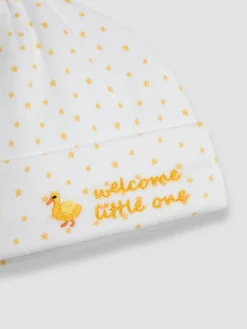Jojo Maman Bébé White Welcome Little One Hat^BOY Unisex|Newborn Accessories