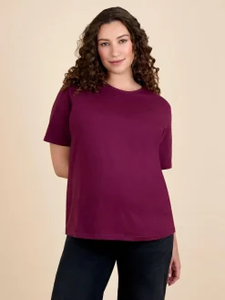 Jojo Maman Bébé Wine Oversized Boyfriend Maternity T-Shirt^Women Loungewear