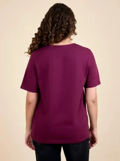 Jojo Maman Bébé Wine Oversized Boyfriend Maternity T-Shirt^Women Loungewear