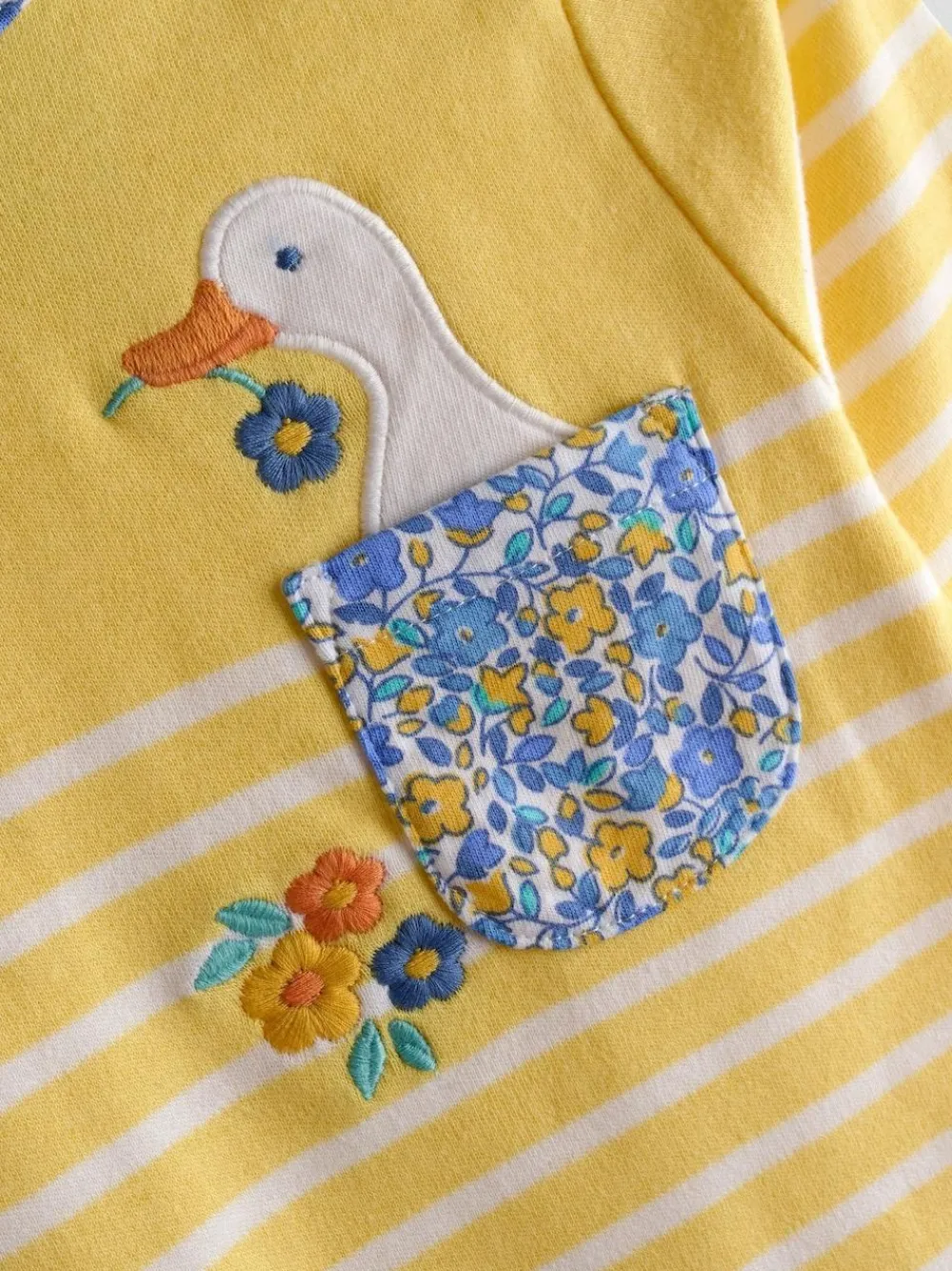 Hot Jojo Maman Bébé Breton Pocket Top Yellow Duck