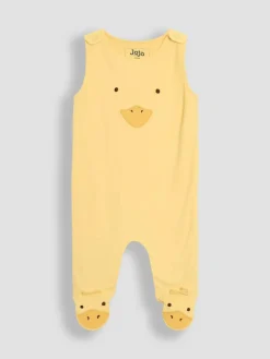 Sale Jojo Maman Bébé Yellow Footed Dungarees Set 3 Piece