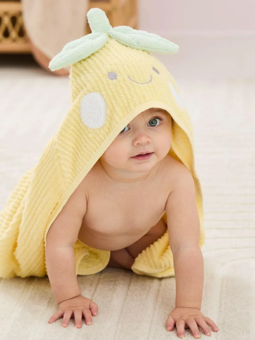 Jojo Maman Bébé Yellow Lemon Character Hooded Towel