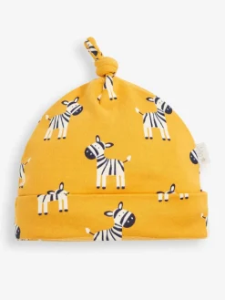Discount Jojo Maman Bébé Yellow Zebra Print Cotton Baby Hat