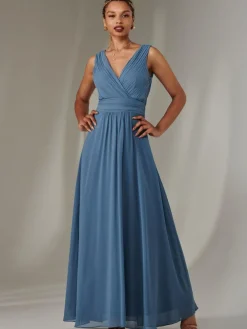 Jolie Moi Blue Cora Sleeveless Chiffon Maxi Dress^Women Maxi Dresses