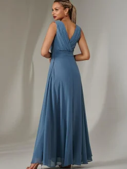 Jolie Moi Blue Cora Sleeveless Chiffon Maxi Dress^Women Maxi Dresses