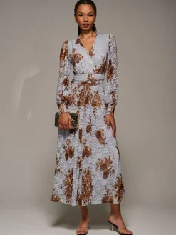 Jolie Moi Long Sleeve Printed Lace Midaxi Dress^Women Occasion Dresses