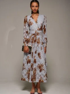 Jolie Moi Long Sleeve Printed Lace Midaxi Dress^Women Occasion Dresses